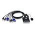 Switch KVM formato cable VGA USB de 2 puertos con selector remoto de puerto