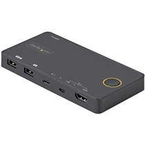 Switch Conmutador de 2 Puertos Híbrido USB-A HDMI y USB-C para 1 Monitor HDMI 2.0 4K de 60Hz para Ordenador de Sobremesa o Portá