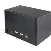Switch Conmutador KVM de 2 Puertos DisplayPort 1.2 para 4 Monitores - DP HDR UHD 4K de 60Hz - Hub Ladrón de 2 Puertos USB 3.0 (5