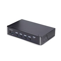 Switch Conmutador KVM DisplayPort de 4 Puertos - 8K60/4K144 - para Un Monitor - DP 1.4 - 2x USB 3.0 - 4x USB 2.0 HID - Botones y