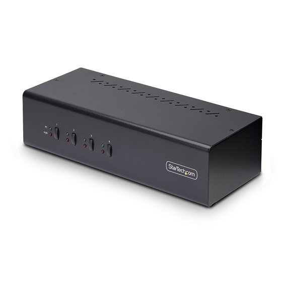 Switch Conmutador KVM de 4 Puertos y 2 Monitores DisplayPort - 4K 60Hz - Hub Ladrón 2 Puertos USB 5Gbps - 2x USB 2.0 HID - Tecla