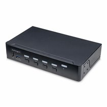 Switch KVM de 4 Puertos DisplayPort para Un Monitor - 4K 60Hz - Hub Ladrón de 6 Puertos USB - TAA - DisplayPort 1.2 - Independie