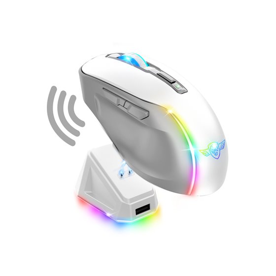 S-EM50WT ratón Juego mano derecha RF Wireless + Bluetooth + USB Type-A Óptico 8000 DPI