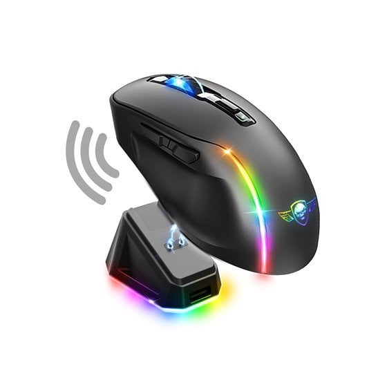 S-EM50BK ratón Juego mano derecha RF Wireless + Bluetooth + USB Type-C Óptico 8000 DPI