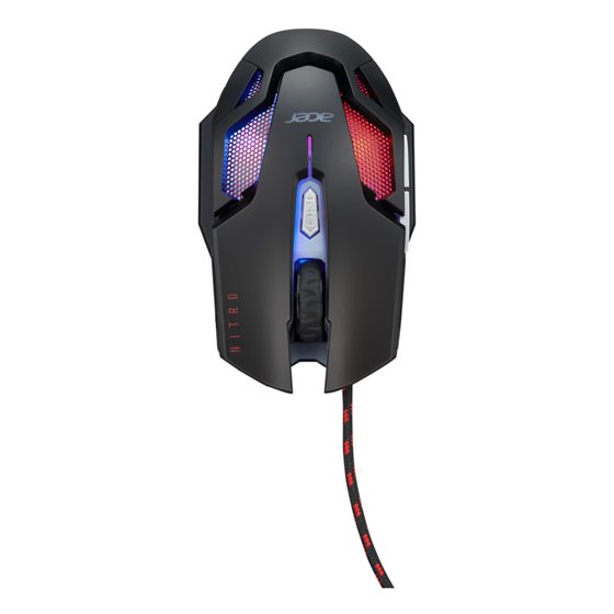 Nitro Gaming NMW200 Black ratón Juego Ambidextro USB tipo A Óptico 7200 DPI