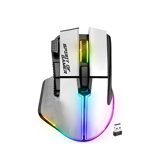 PRO M5 ARTIC WIRELESS ratón Juego mano derecha RF Wireless + Bluetooth + USB Type-C Óptico 8000 DPI