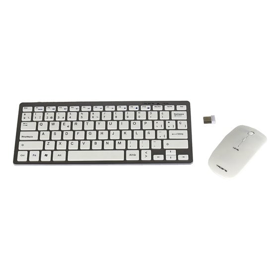 LEVIS COMBO, Pack de Teclado y Ratón Inalámbrico Blanco, Wireless 2.4G, Ratón Ambidiestro,Teclado Qwerty Español