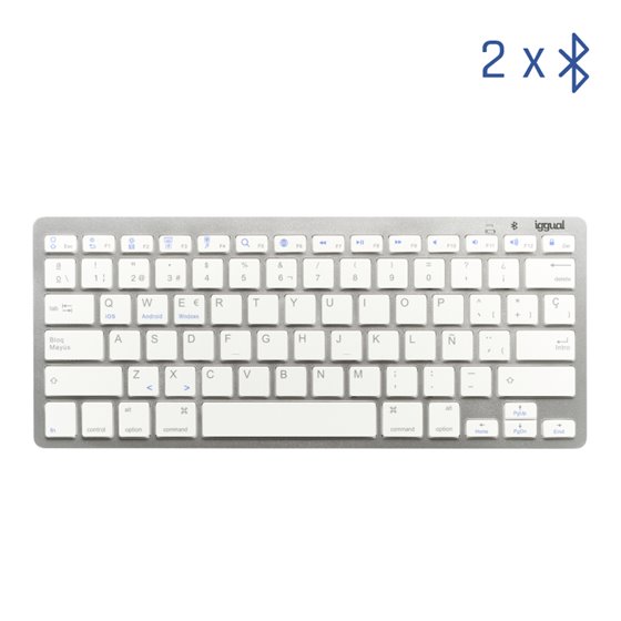 Teclado Bluetooth Slim TKL-BT plata 2 canal