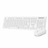 Teclado Ergonómico y ratón Combo Business Slim Silencioso Inalámbrico 2.4G Blanco