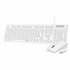 Teclado Ergonómico y ratón Combo Business Slim Silencioso con cable USB Blanco