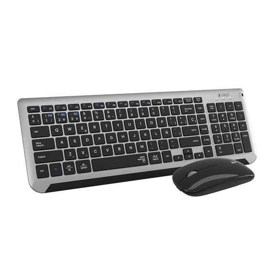 Teclado con Ratón Bluetooth + 2.4G Combo Dual Prestige Extendido Gris/Negro