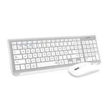 Teclado con Ratón Bluetooth + 2.4G Combo Dual Prestige Extendido Plata/Blanco