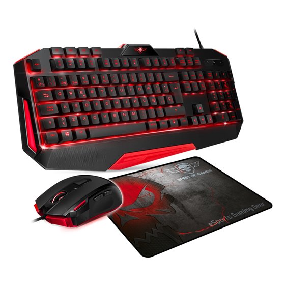 Pro MK3 teclado Ratón incluido Juego USB QWERTY Español Negro