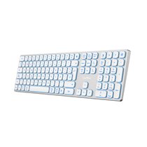 TECLADO INALAMBRICO RETROILUMINADO MOONLIGHT KEY B431 USB-C+BT5.1+RF2.4G BLANCO DE ALUMINIO