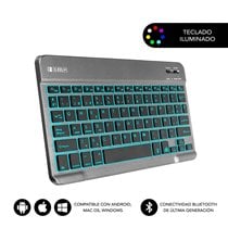 Teclado Retroiluminado Bluetooth Smart Backlit BT Keyboard Grey