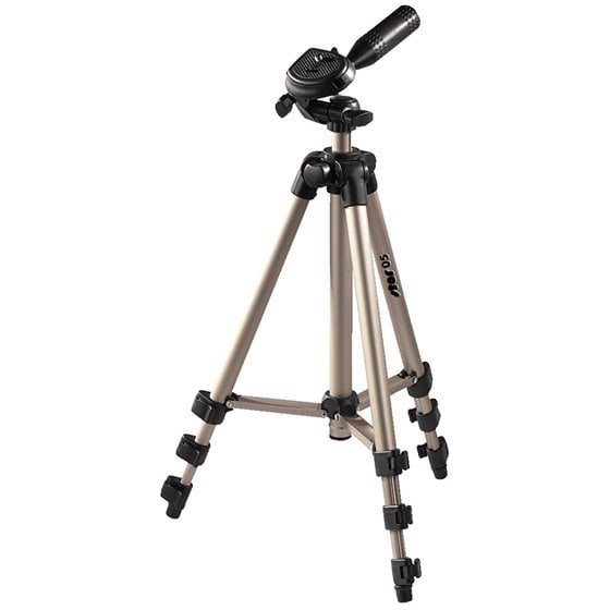 Trípode para cámaras réflex, trípode extensible 106.5 cm, aluminio, cabeza 3D, soporte para cámaras de fotos estable, color dora