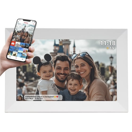 PFF-1024WMK2 marco fotográfico digital Blanco 25,6 cm (10.1") Pantalla táctil Wifi