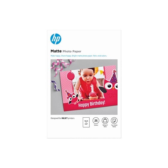 Papel fotográfico Matte, 180 g/m2, 10 x 15 cm (101 x 152 mm), 25 hojas