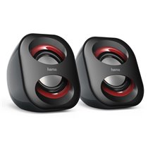 Altavoces para Ordenador, con conexión USB A y jack 3,5mm, potentes y ligeros, color negro.