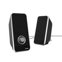 Altavoces para PC 2.0 estéreo (Altavoz para Ordenador de 6W, alimentación USB, Jack 3.5 mm, 50-20000 Hz, 4 O) Color Negro/Plata