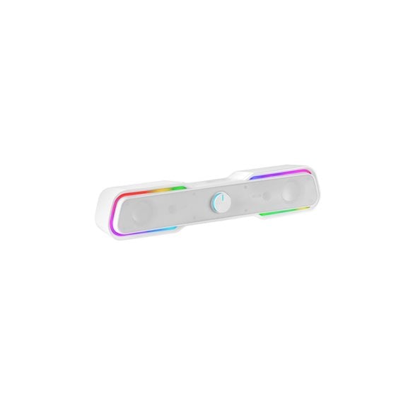 MSBXW Blanco, Barra de Sonido RGB, Bluethooth 5.0+Jack 3.5, Sonido DSP 10W