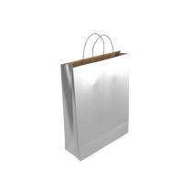 Bolsa Regalo POESSA Kraft Plata 18 x 8 x 24 cm. Paquete x25