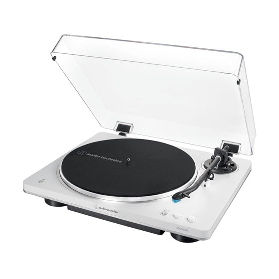 AT-LP70XBT Tocadiscos de tracción por correa Plata, Blanco Totalmente automático