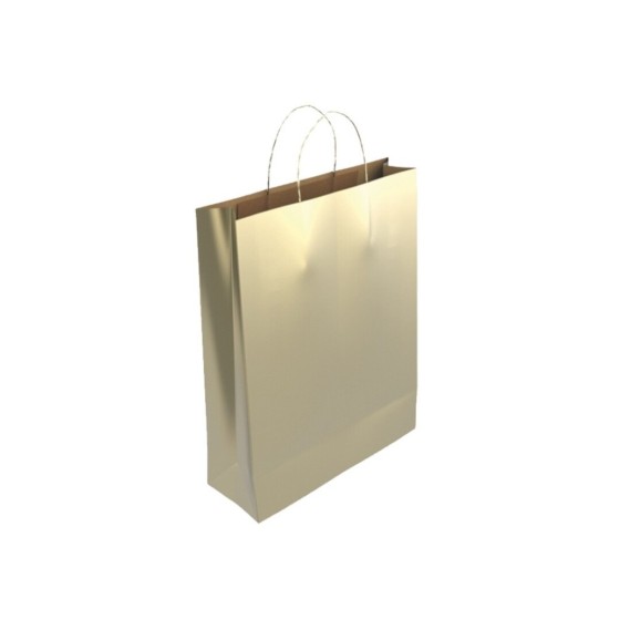 Bolsa Regalo POESSA Kraft Oro 18 x 8 x 24 cm. Paquete x25