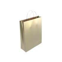 Bolsa Regalo POESSA Kraft Oro 18 x 8 x 24 cm. Paquete x25