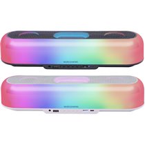 MSB-ORB, Altavoz Portátil + Barra de Sonido 20W, Iluminación Orbilight RGB 360º, Soundbar con Sistema de Triple Driver, Altavoce