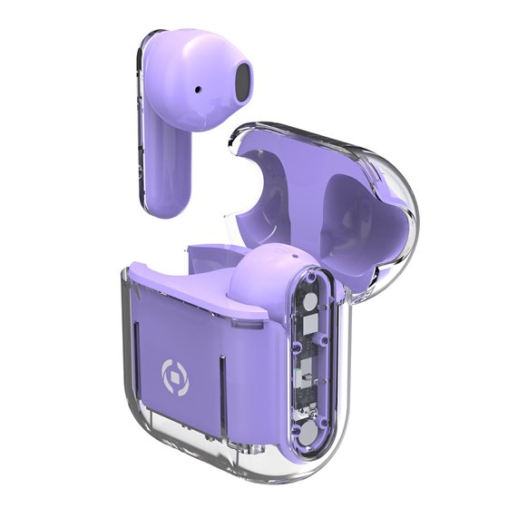 SHEER Auriculares True Wireless Stereo (TWS) Dentro de oído Llamadas/Música Transparente, Violeta