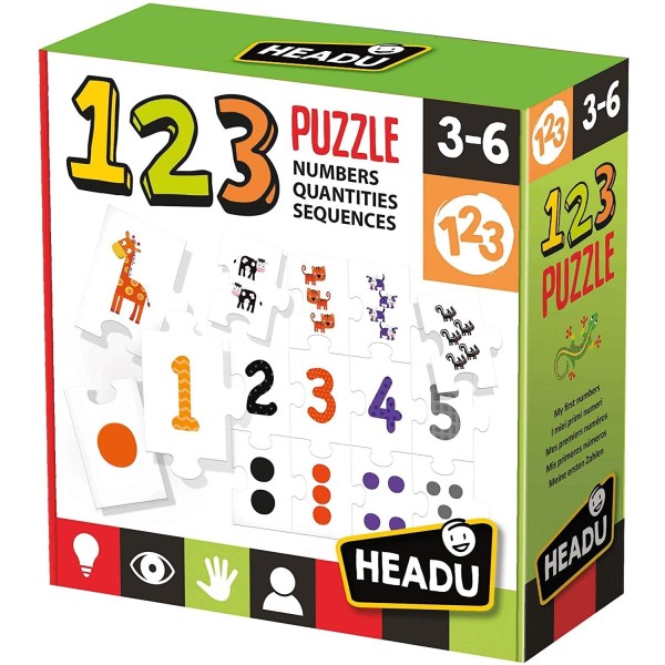 Juego Educativo HEADU Puzzle 123 Números Secuencias Cantidades