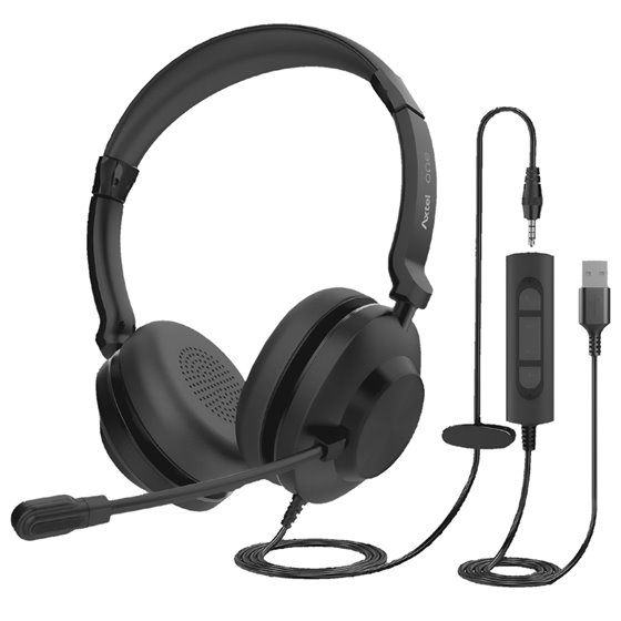 AXH-ONEUCD-35 auricular y casco Auriculares Alámbrico Diadema Oficina/Centro de llamadas USB tipo A Negro