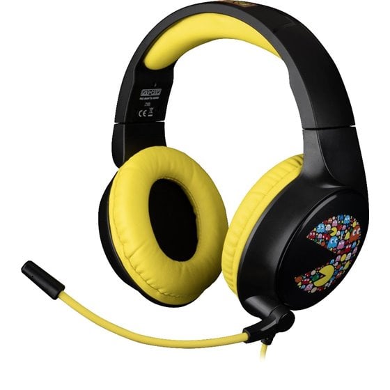PacMan Auriculares Alámbrico Diadema Juego USB tipo A Negro, Amarillo