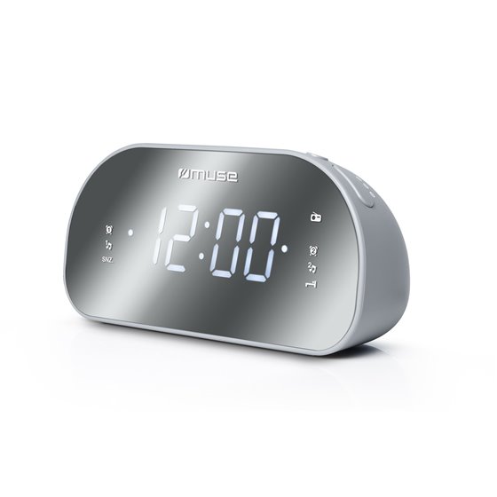 M-170CMR radio Reloj Digital Espejo, Blanco
