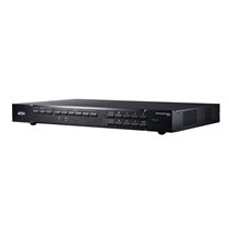Switch de presentación 7 x 3 con escalador de vídeo, streaming, mezclador de audio y HDBaseT