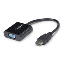 Adaptador HDMI a VGA - Conversor Activo HDMI a VGA - Conversor Activo de Vídeo para Ordenador de Sobremesa o Portátil - 1920x108