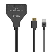 HDMI Duplicador 4K@30HZ 1×2 con Alimentación USB y Cable, Negro, 30 cm