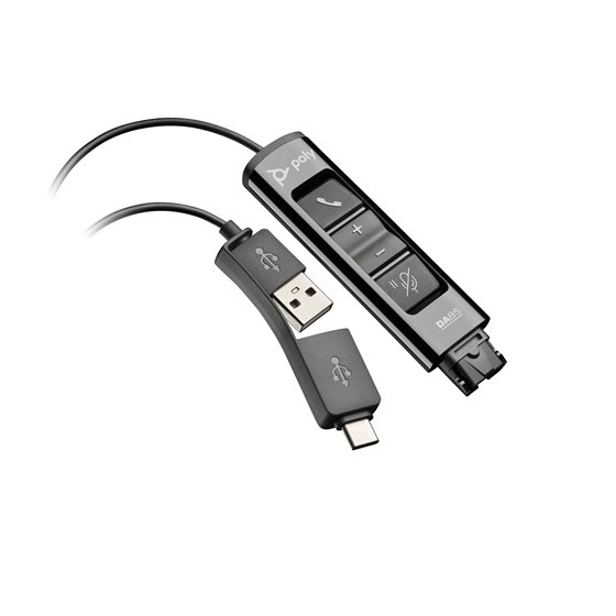 Adaptador negro Poly DA85 USB a QD compatible con TAA