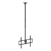 Soporte de techo pro giratorio, inclinable, extensible y nivelable para monitor/TV 80kg de 50-100, Negro