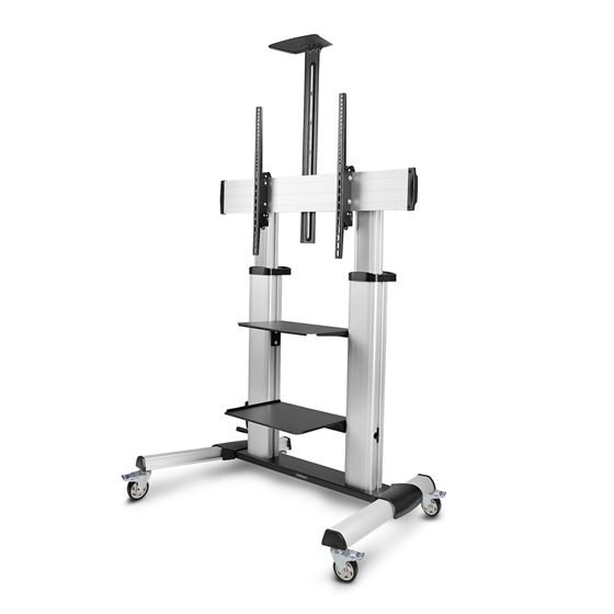 Carrito Soporte Móvil con Ruedas para TV de Pantalla Plana de 60 a 100 Pulgadas o 100kg - Soporte Rodante Ajustable en Altura pa