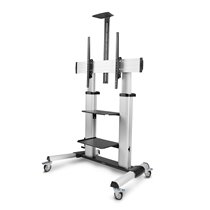 Carrito Soporte Móvil con Ruedas para TV de Pantalla Plana de 60 a 100 Pulgadas o 100kg - Soporte Rodante Ajustable en Altura pa
