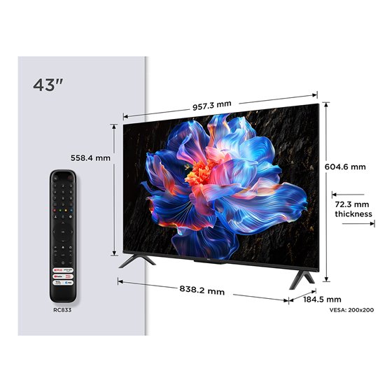 P6K 43P6K Televisor 109,2 cm (43") 4K Ultra HD Smart TV Wifi Metálico