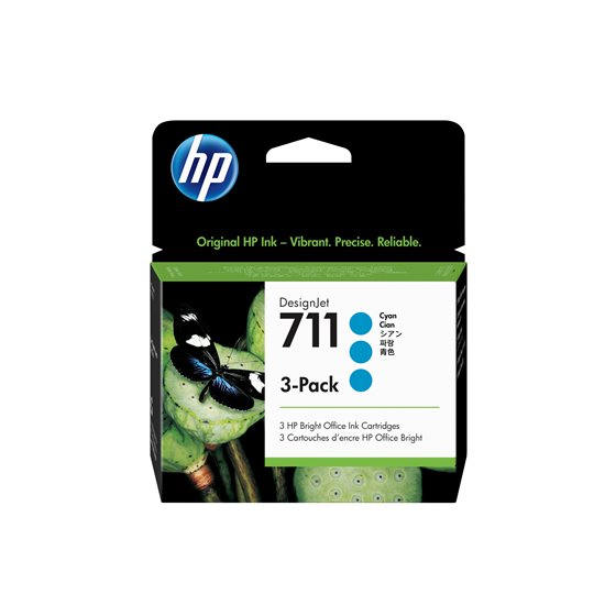 Pack de ahorro de 3 cartuchos de tinta DesignJet 711 cian de 29 ml