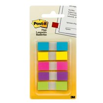 Flags, Assorted Bright Colors, 1/2 in Wide, 100/On-the-Go Dispenser bandera adhesiva 100 hojas