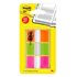 Flags, Orange, Lime, Pink .94 in wide, 60/On-the-Go Dispenser, 1 Dispenser/Pack bandera adhesiva 60 hojas