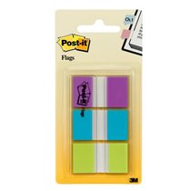 Flags, Purple, Blue, Green, 1 in Wide, 60/On-the-Go Dispenser bandera adhesiva 60 hojas