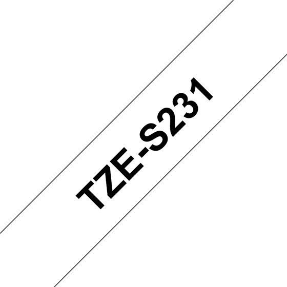 TZE-S231 cinta para impresora de etiquetas Negro sobre blanco TZ