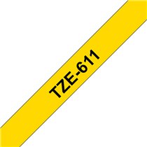 TZE-611 cinta para impresora de etiquetas Negro sobre amarillo