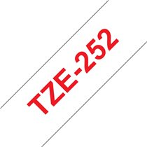 TZE-252 cinta para impresora de etiquetas Rojo sobre blanco